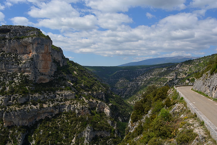 Vis, skyer, natur, landskapet, Gorges de la nesque, Frankrike, Vaucluse