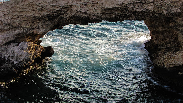Rock, sjøen, grov, bølger, natur, Kypros, Ayia napa