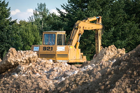 excavators, site, vehicle, construction work, construction machine, work, chain drive