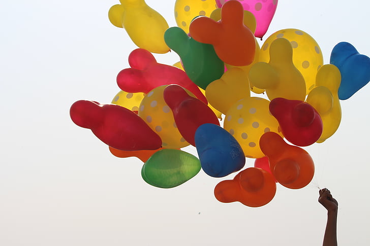 Luftballons, Farben, bunte, Glück, glücklich, Geburtstag, Geburtstag Ballons
