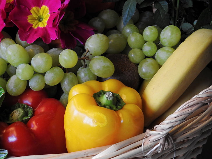 rau quả, trái cây, paprika, Chuối, nho, Kiwi, Hoa