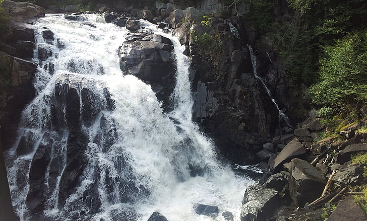 naturaleza, Río, actual, cascada, bañera de hidromasaje, bosque, roca
