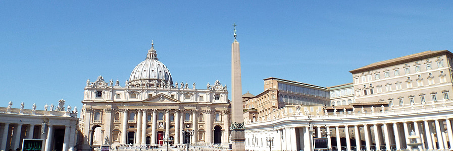 Площадь Святого Петра, Рим, Панорама, Ватикан, Святого Петра, Италия, здание