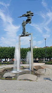Gent, bức tượng, nước, Gent