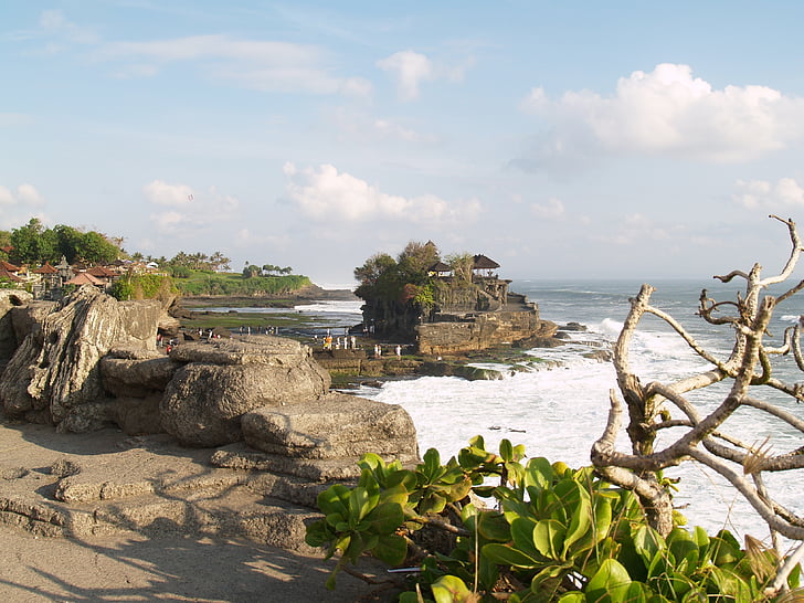 Bali, Indonesia, Isola, Tempio, Tanah lot, roccia, mare