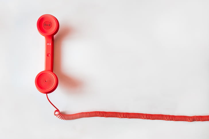 photo, red, telephone, white, painted, table, cord