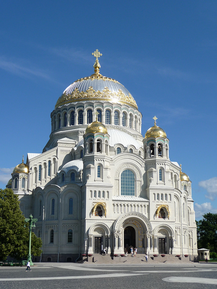 kronshtadt, лято, катедрала, история, Петербург, архитектура, сграда