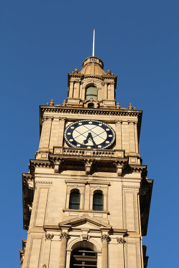clock, tower, architecture, australia, melbourne, general post office melbourne, buildings