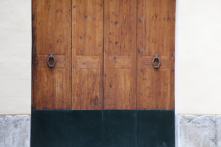 deur, hout, decoratieve, houten, het platform, ingang, bruin