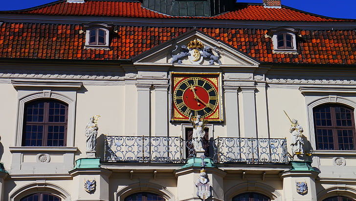 Линебург, Ратуша, Будильник, Rathaus часы, Германия, фасад, здание