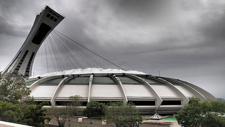 Stadium, Olympia, Sport, Olümpiastaadion, Montreal, eraldatud komaga lichtmast