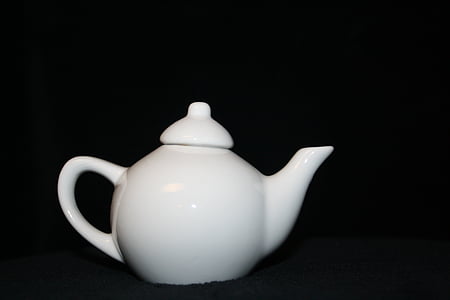 pot de thé, céramique, blanc