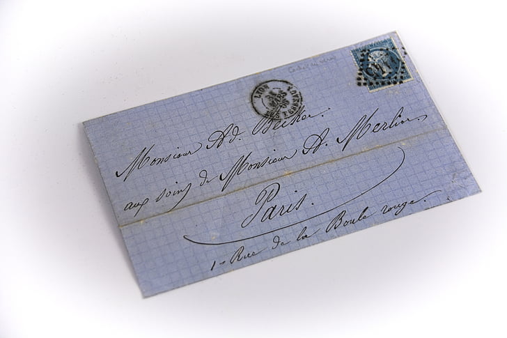 Alter Brief, e-Mail, Philatelie, Kollektion, Französische Briefmarken, Bereitstellen, Briefmarken