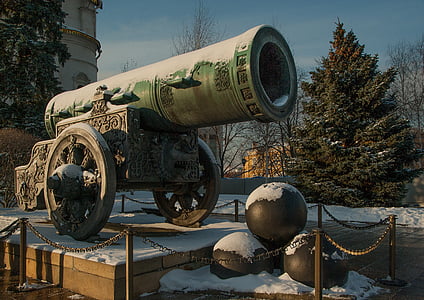 Moskva, Kreml, Canon, cannonballs, tsaar-suurtükk, päev, Õues