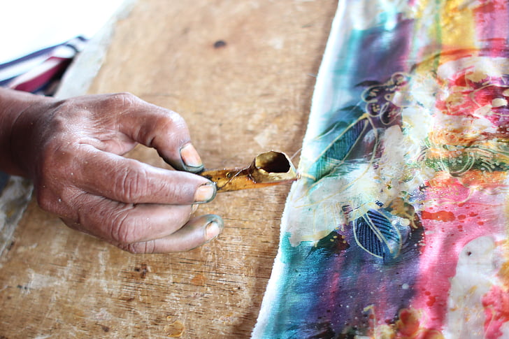 batik, malarz, Bali, ludzką ręką
