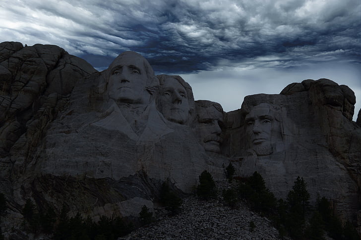 Mount rushmore, USA, Rushmore, Washington, skulptur, nationella, landmärke