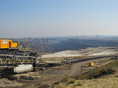 mineração a céu aberto, carvão marrom, multi balde, remoção, energia, Welzow