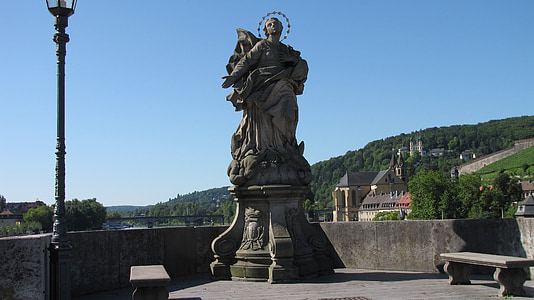 old mainbrücke, kahn, bridge, main, statue, famous Place, europe