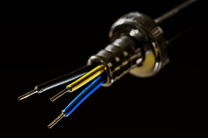 Crna, Krupni plan, veza, električne žice, makronaredbe, mrežni kabel, žice izolacija