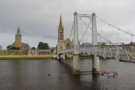 γέφυρα, Σκωτία, Σκωτίας, ορόσημο, μεσαιωνική, πόλη, παλιά