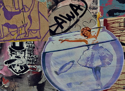 Berlin, Street art, Art, homlokzat, hauswand