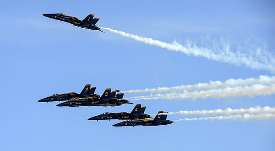 Голубые ангелы, военно-морской флот, точность, самолеты, обучение, Вылет, маневры
