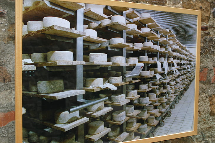 Italien, tillverkning, ost, parmagiano