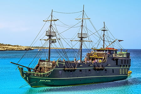 Cypern, Cavo greko, kryssningsfartyg, turism, Vacations, sommar, piratskepp