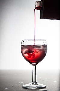 น้ำเชื่อม, แก้ว, แก้วไวน์, นุ่มนวล, ก้อนน้ำแข็ง, ดื่ม, สีแดง