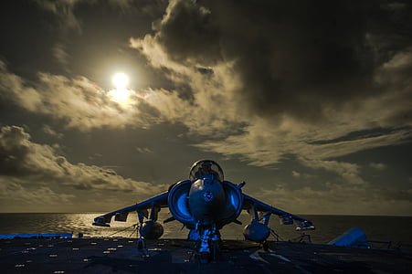 jet, moon, aircraft carrier, sea, plane, marines, military