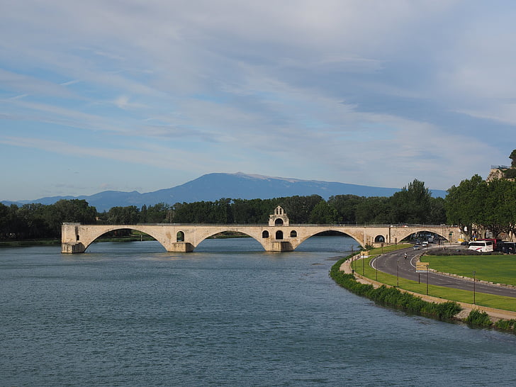 Pont saint bénézet, Pont d'avignon, Ventoux, fjell, Provence, forutseenhet, Fjern visning