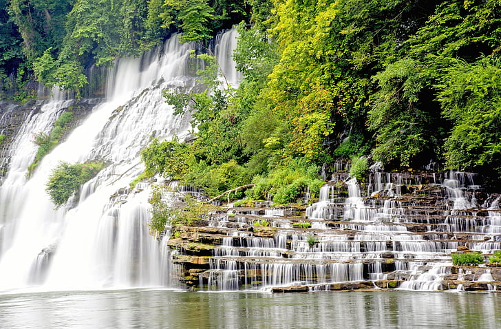 vattenfall, tvillingar hösten, vatten, landskap, naturen, resor, Mountain