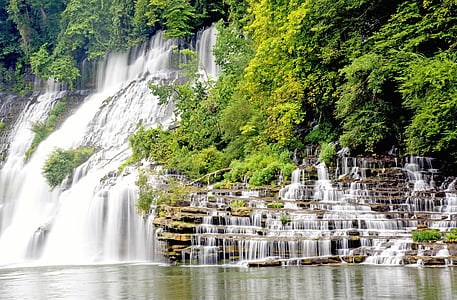 vattenfall, tvillingar hösten, vatten, landskap, naturen, resor, Mountain