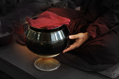 theravada buddhism, monk's bowl, buddhist, bowl, bhikkhu, religion, buddhism