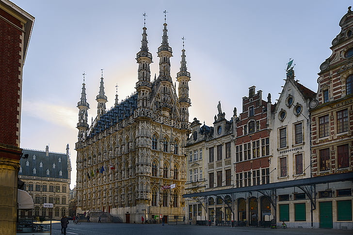 Leuven, městská radnice, náměstí Grand place