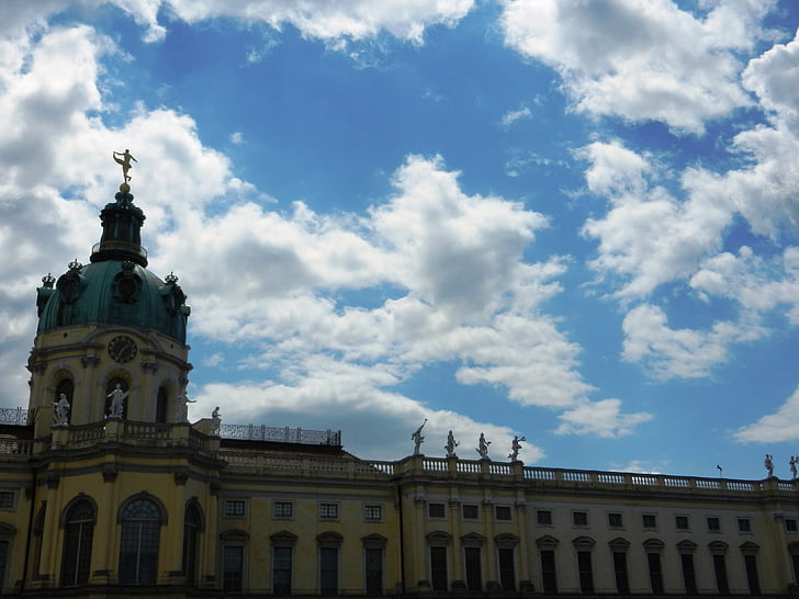grad, palača, nebo, spomenik, Charlottenburg, turizem, muzej