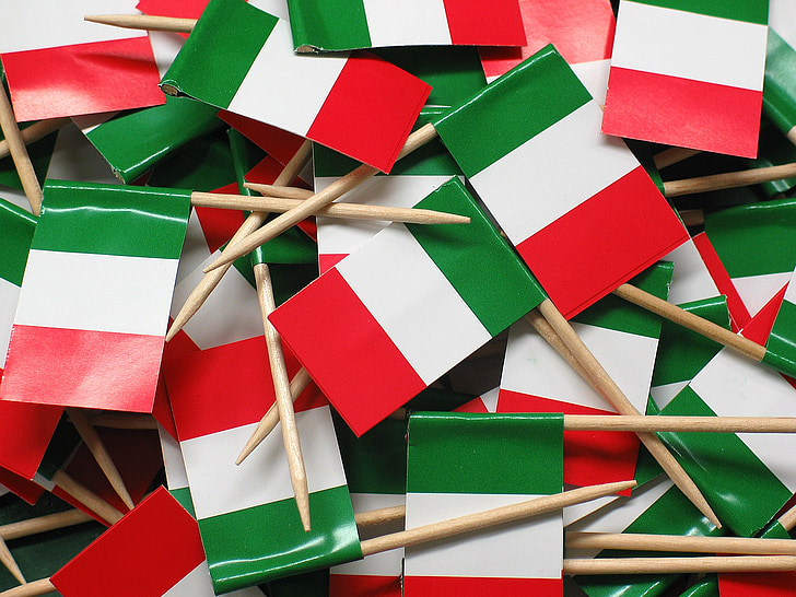 flag, Italien, slag, flag og vimpler, spytte, papir, papir banner