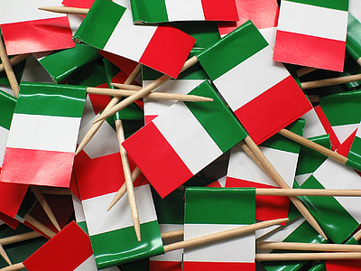 vlajka, Itálie, rána, vlajky a praporky, plivat, papíru, papírové nápis