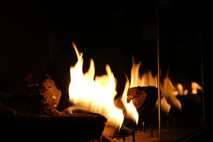 eld, öppen spis, spis, vinter, Bonfire, hem, värme