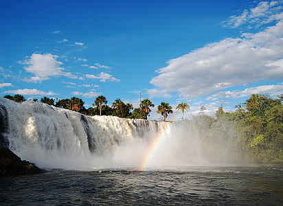 waterval, wolken-stap-springen, Tangará, natuur, water, rivier, die vallen