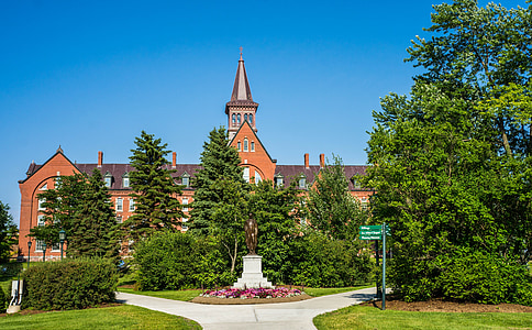 Sveučilište vermont, Burlington, Vermont, ljeto, arhitektura, dizajn, krajolik