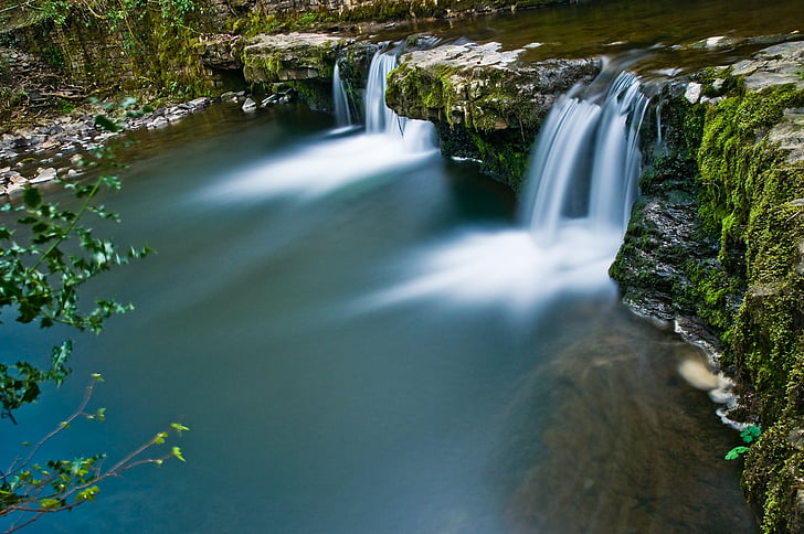 водопад, басейн, Уелс, естествени, природата, Открит, вода