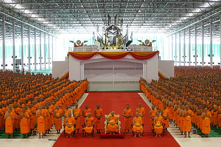 vienuoliai, Tailandas, kunigystės, Budizmas, Budistai, girdi, ceremonija