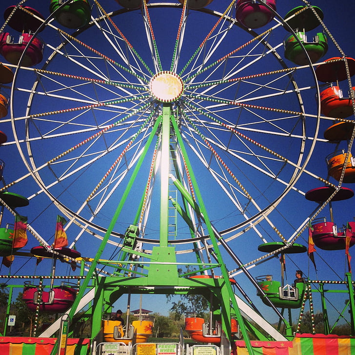 panoramsko kolo Wiener Riesenrad, barve, zabavno, kolo, Ferris, Park, pošteno