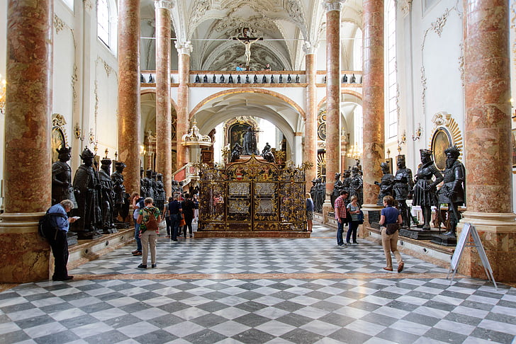 templom, schwarzmander, Hofkirche, Innsbruck, Tirol, Miksa császár sírja