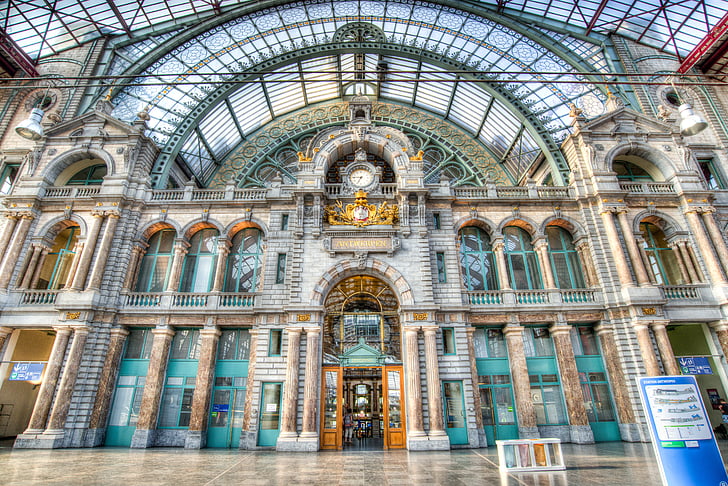Amberes, estación de, estación central, ciudad, Bélgica, viajes, edificio
