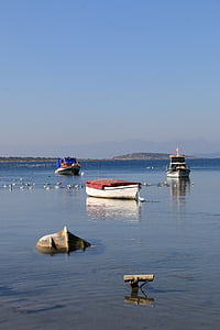 kjent, Izmir, stranden, blå, Marine, støvler, båt