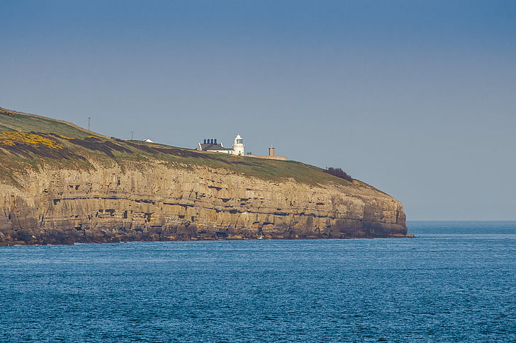 Lighthouse, kyst, Ocean, Jurassic coast, Dorset, havet, vand