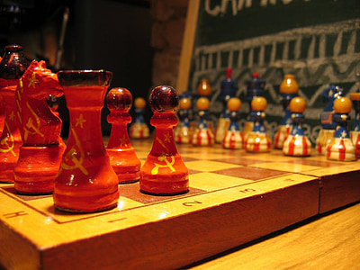 Xadrez, vermelho, macro, jogar, estratégia