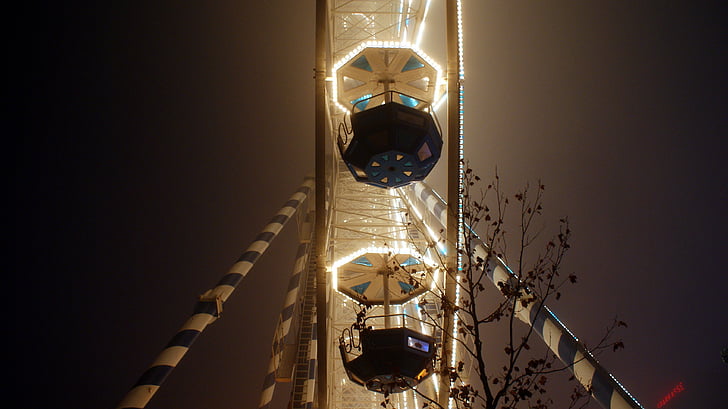 Fairground, Ferris wheel, đi xe, Lễ hội trang web, giải trí, lãng mạn